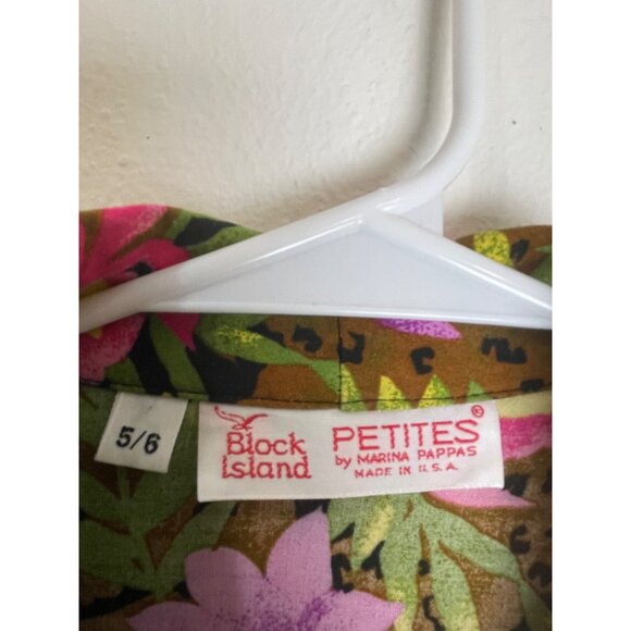 Block Island Petites By Marina Pappas Women's Floral Blazer Size 5 Vintage - Picture 3 of 7